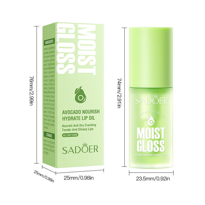 Fruit Lip Oil Avocado, Nourishing Moisturizing, Anti Dry Cracked Hydration, Fall and Winter Moisturizing Lipstick