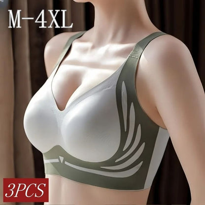 3 Piece Push Up Bra Set for Women with Anti-Sag Lift and Seamless Comfort