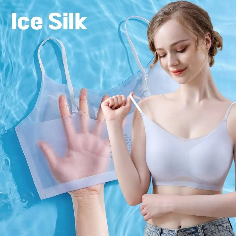 Ultra Thin Breathable Ice Silk Wireless Bra Seamless Cooling Bralette 1