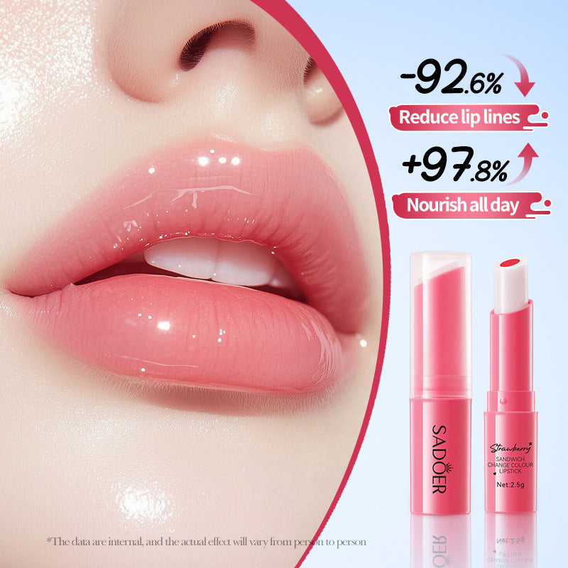 Color Changing Lipstick, Moisturizing Dudu, Sandwich Lipstick, Lipstick Girl Heart, Moisturizing Warm Fruit Color Balm