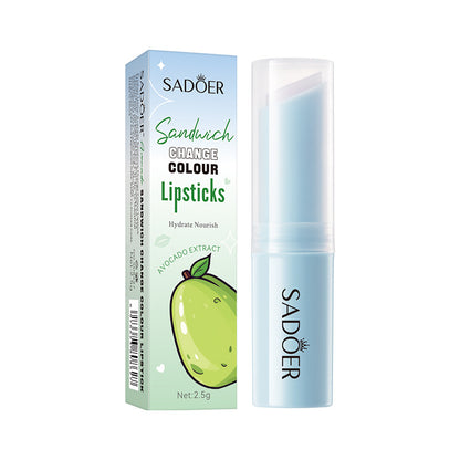 Color Changing Lipstick, Moisturizing Dudu, Sandwich Lipstick, Lipstick Girl Heart, Moisturizing Warm Fruit Color Balm