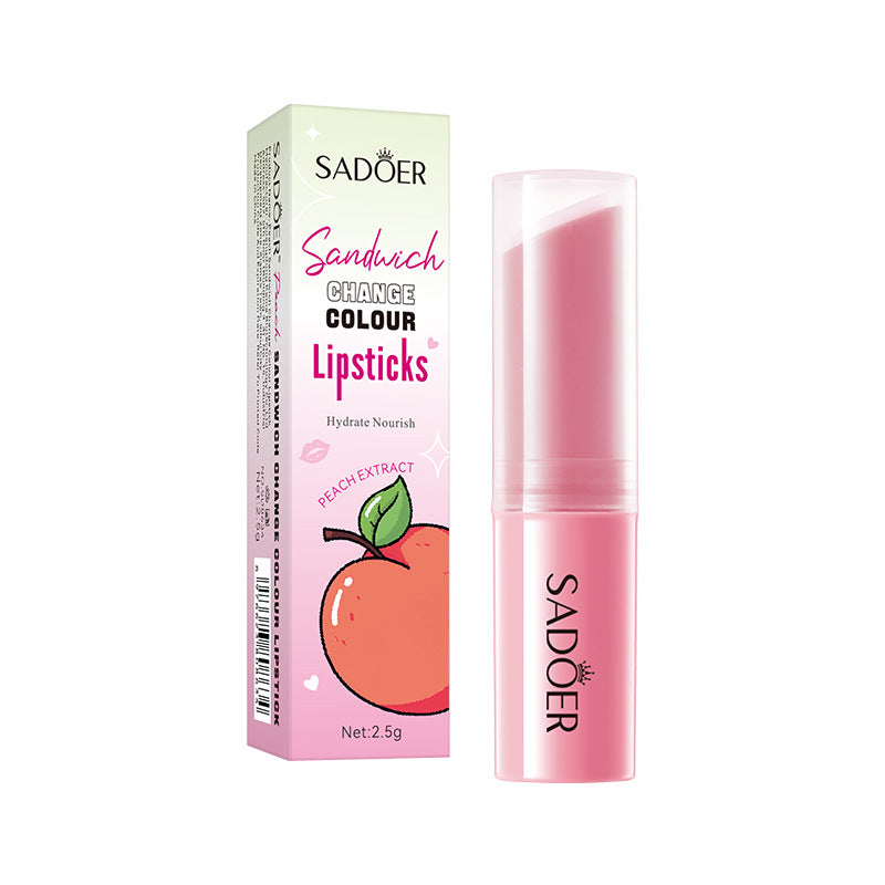 Color Changing Lipstick, Moisturizing Dudu, Sandwich Lipstick, Lipstick Girl Heart, Moisturizing Warm Fruit Color Balm