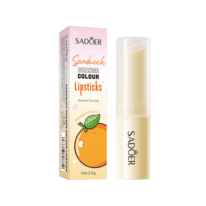 Color Changing Lipstick, Moisturizing Dudu, Sandwich Lipstick, Lipstick Girl Heart, Moisturizing Warm Fruit Color Balm