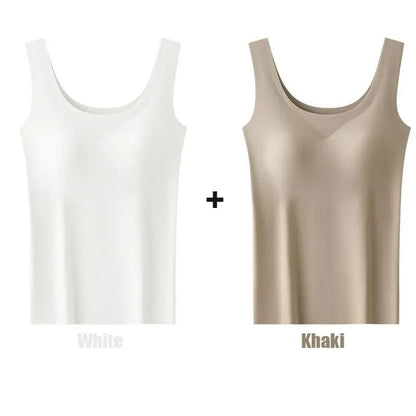 Silk Seamless Tank Top With Chest Pad For Women 6