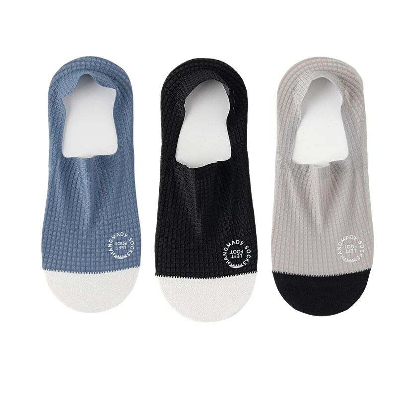 3 Pairs Mens Invisible Mesh Boat Socks Breathable And SweatAbsorbing 8