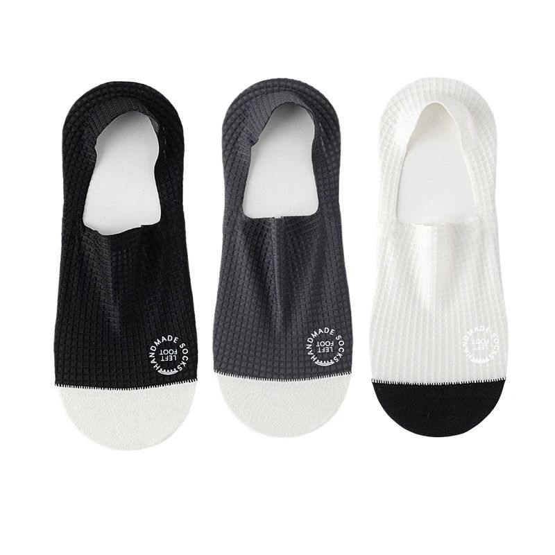 3 Pairs Mens Invisible Mesh Boat Socks Breathable And SweatAbsorbing 9