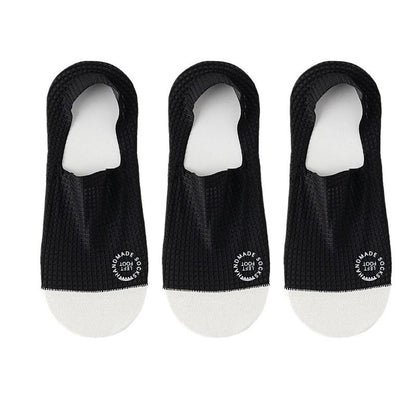 3 Pairs Mens Invisible Mesh Boat Socks Breathable And SweatAbsorbing 11