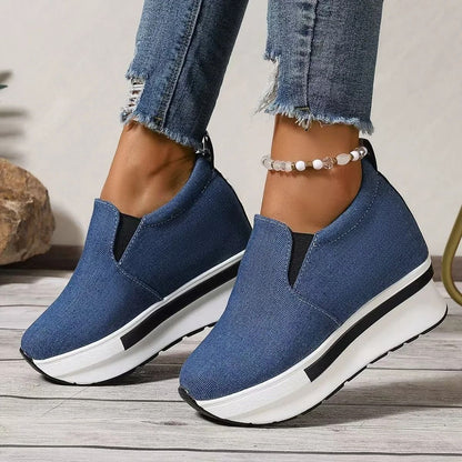 Womens Height Increasing SlipOn Wedge Sneakers With Thick Sole And Lightweight Comfort 6