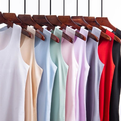 Women Ice Silk Seamless Racerback Tank Top 1