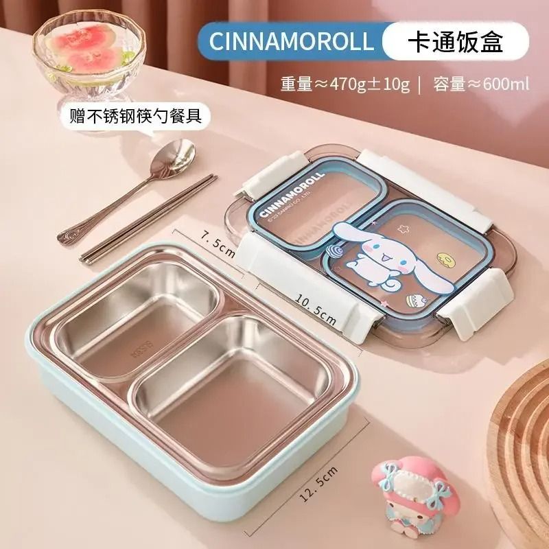 Sanrio Cinnamoroll Kawaii Stainless Steel Insulated Lunch Box And Bag Set 3