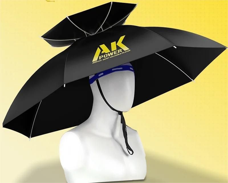 Portable Folding Umbrella Hat with UV Protection and Waterproof Hands Free Design