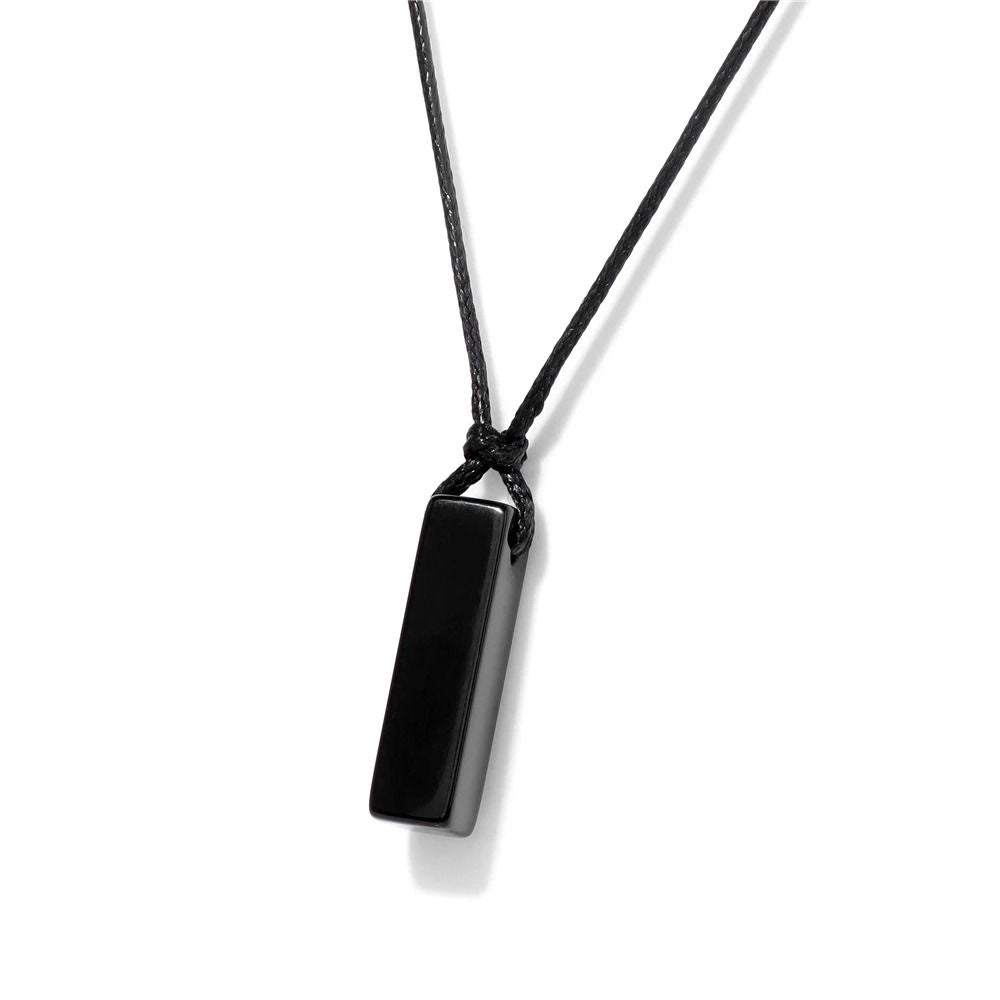 Mens Vintage Rectangle Gemstone Pendant Necklace With Leather Rope 8