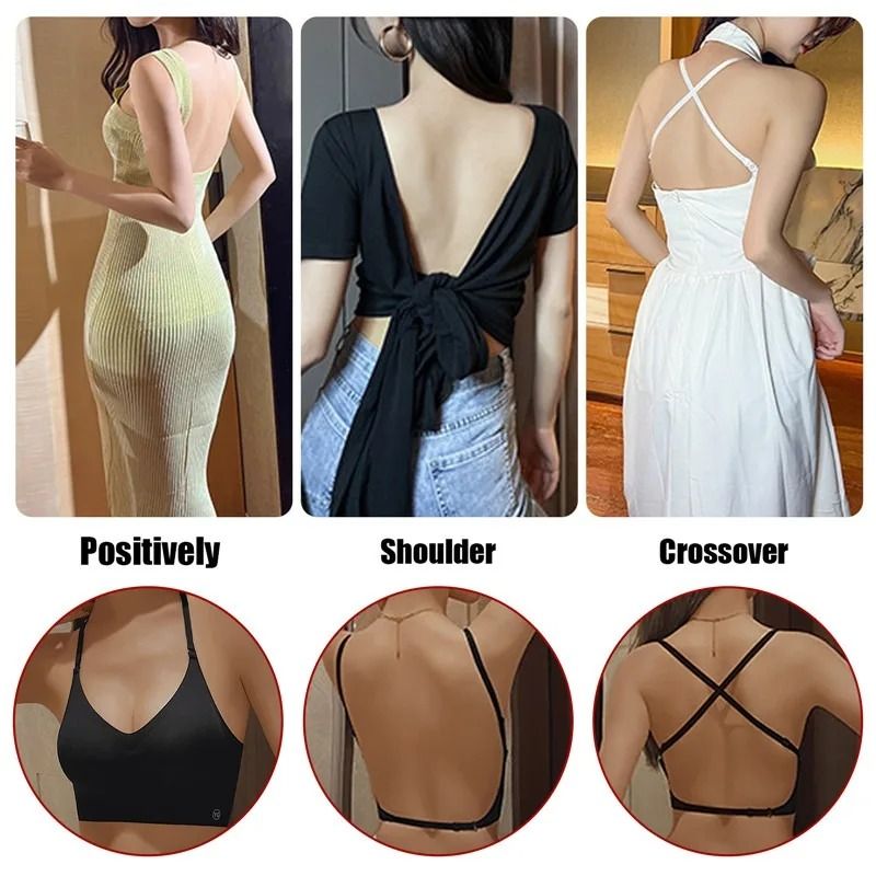 Open Back Invisible UShaped Bra Seamless Backless Strapless Lingerie 5