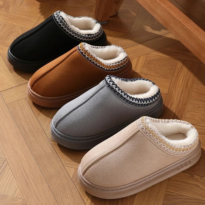 Womens Plush Platform Slippers