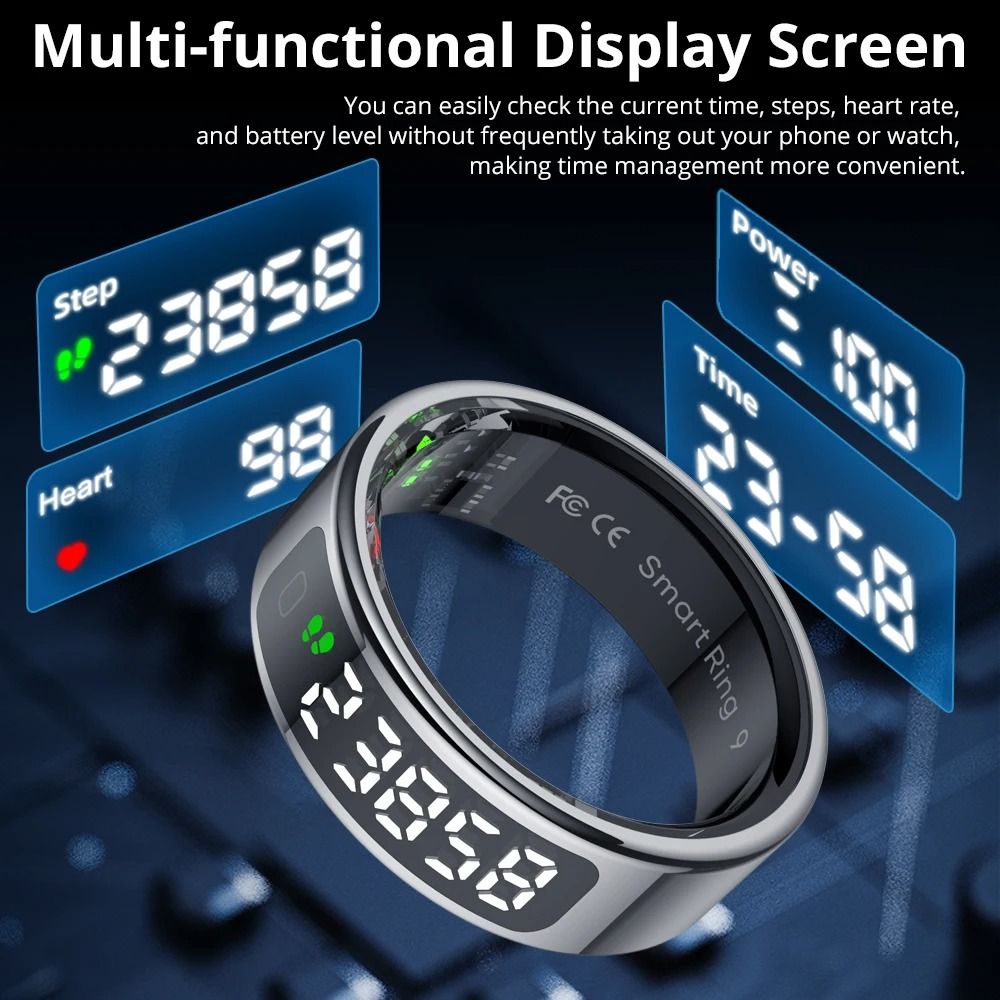 Smart Health Tracking Ring With Display And Touch Control 2