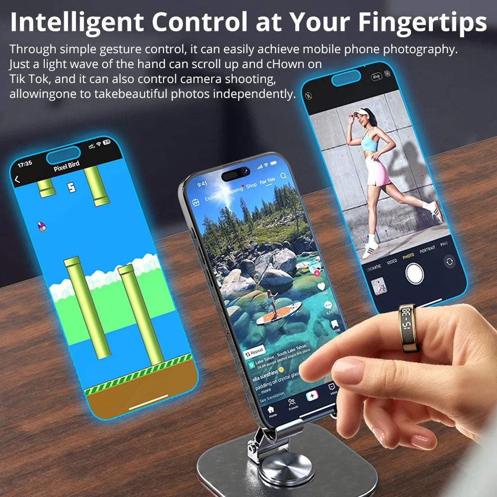 Smart Health Tracking Ring With Display And Touch Control 3