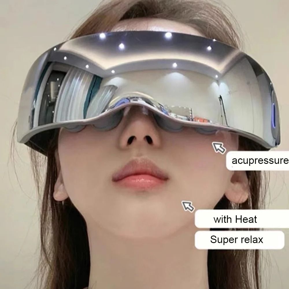 Premium Heating and Vibration Eye Massager with Acupressure for Deep Relaxation