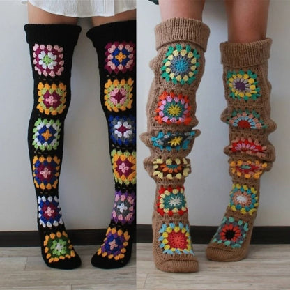 Classic Crochet Thigh-High Socks for Winter Comfort