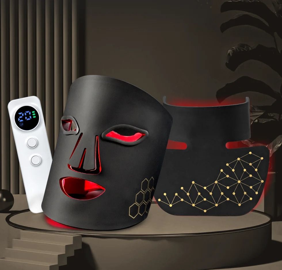 Rechargeable LED Face And Neck Therapy Mask With Infrared And Color Enhancement 1