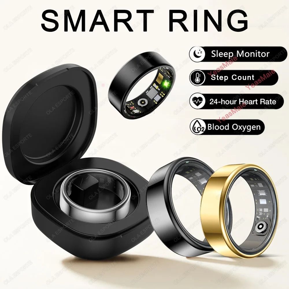 Smart Ring Heart Rate Blood Oxygen Monitor Waterproof
