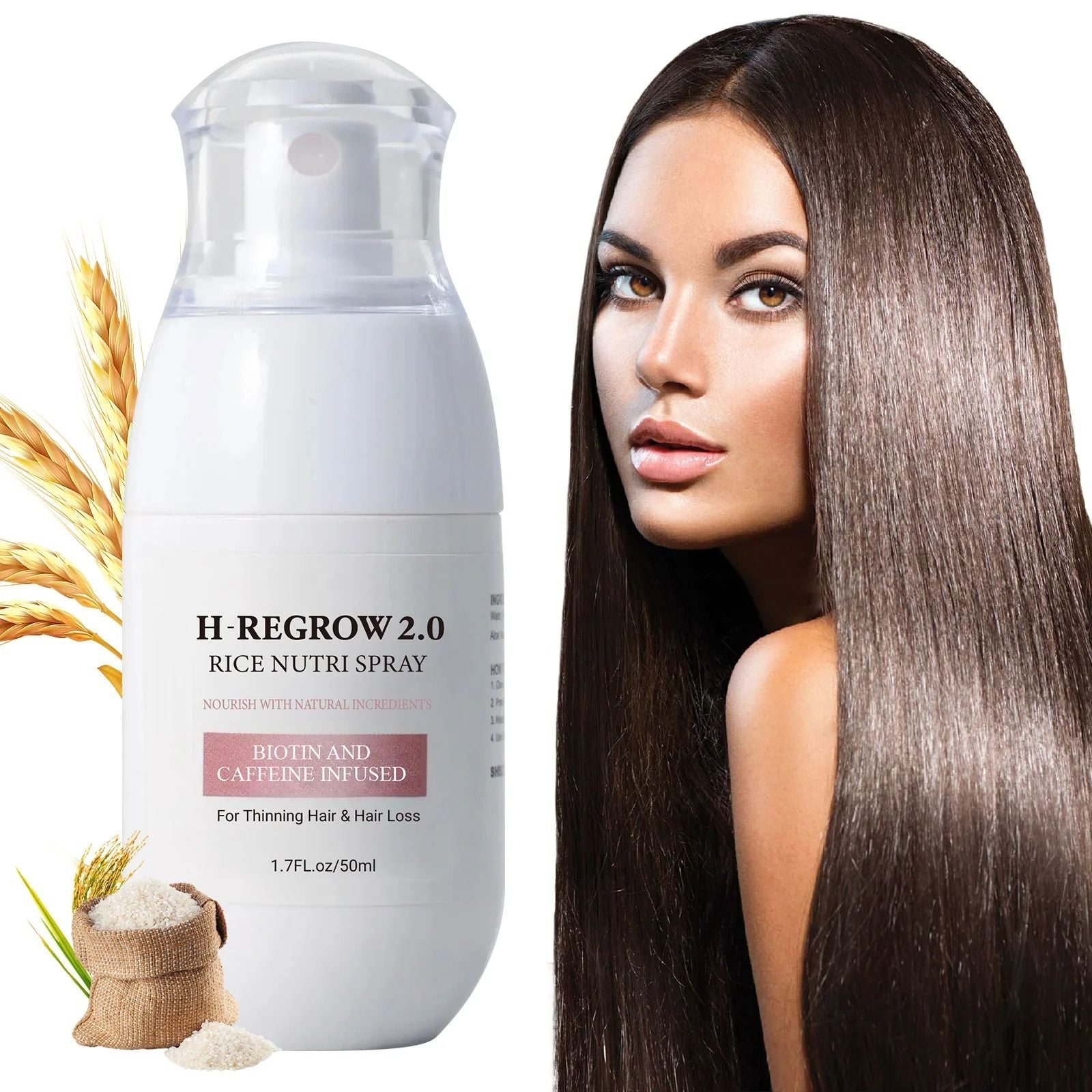 Rice Water Hair Spray for Thinning Hair Strengthening Nourishing 100 ml