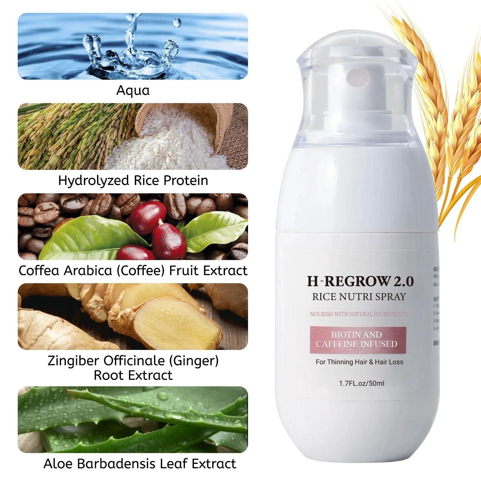 Rice Water Hair Spray For Thinning Hair Strengthening Nourishing 100 Ml 4