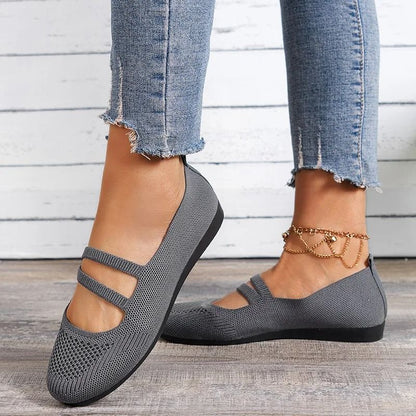 Womens Elastic Knitted Slip On Breathable Loafers Lightweight Street Flats 9