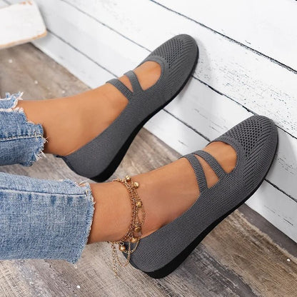 Womens Elastic Knitted Slip On Breathable Loafers Lightweight Street Flats 5