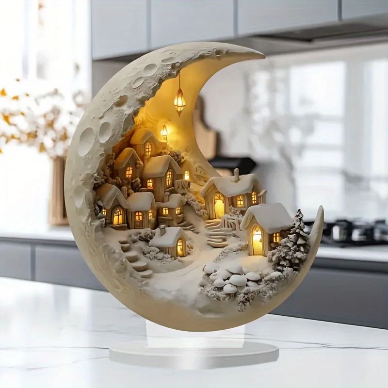 Moonhouse Wooden DIY Christmas Ornament Desktop Plaque 2