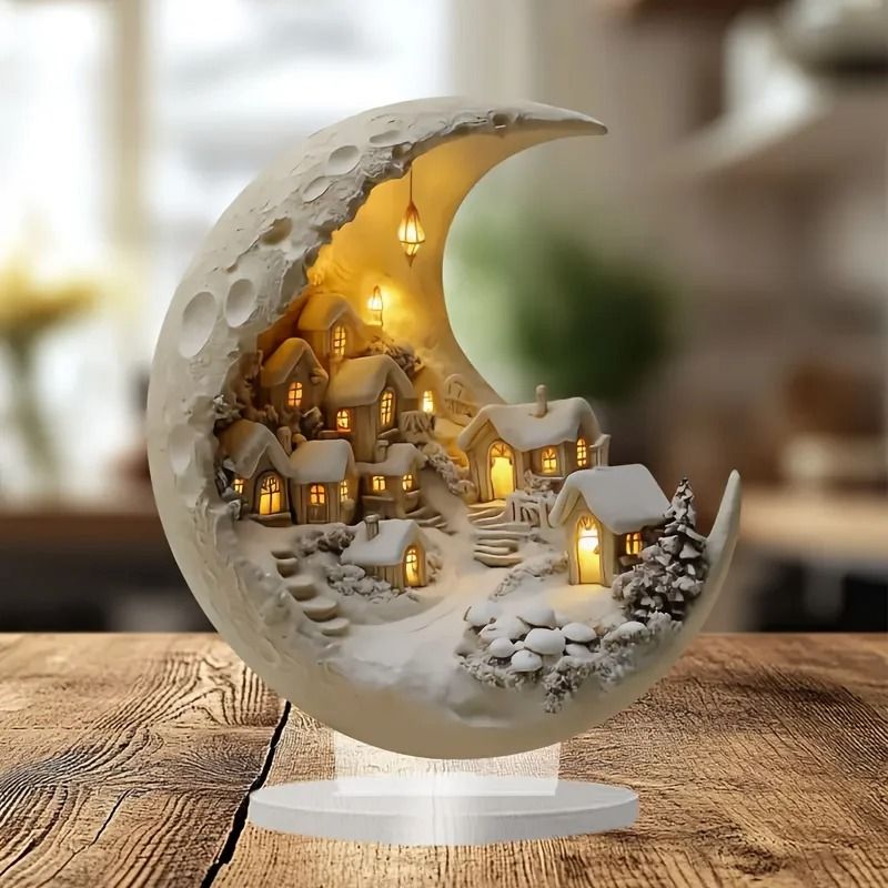Moonhouse Wooden DIY Christmas Ornament Desktop Plaque 3