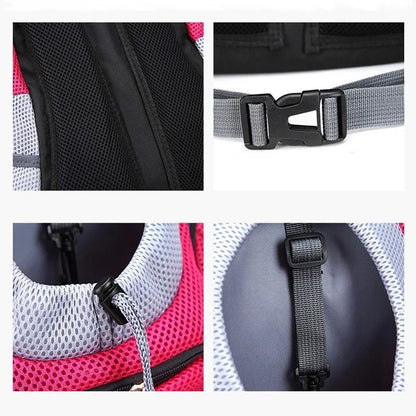 Double Shoulder Portable Outdoor Pet Carrier Bag For Dogs With Breathable Mesh 2