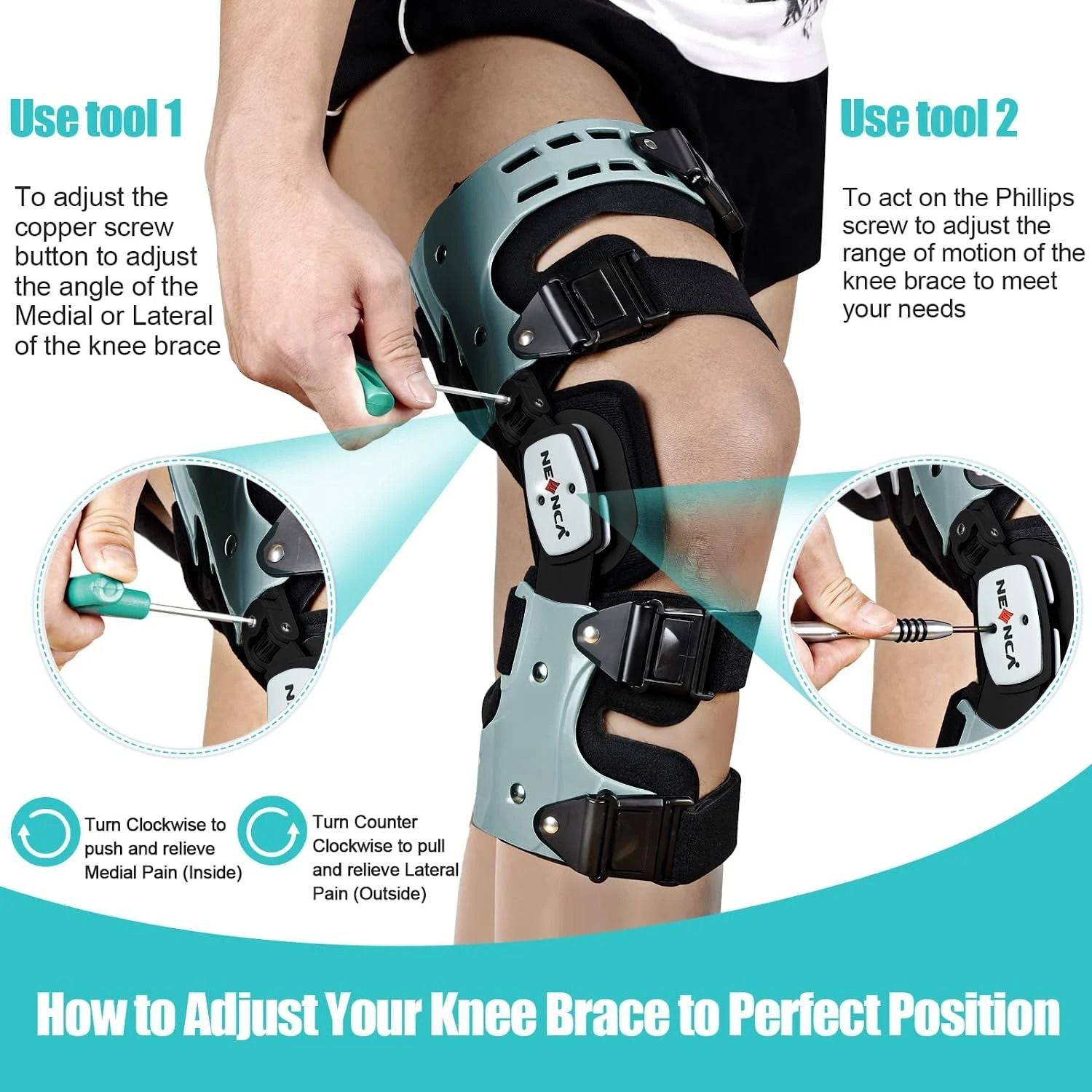NEENCA OA Unloader Knee Brace For Arthritis Pain And Injury Support 3