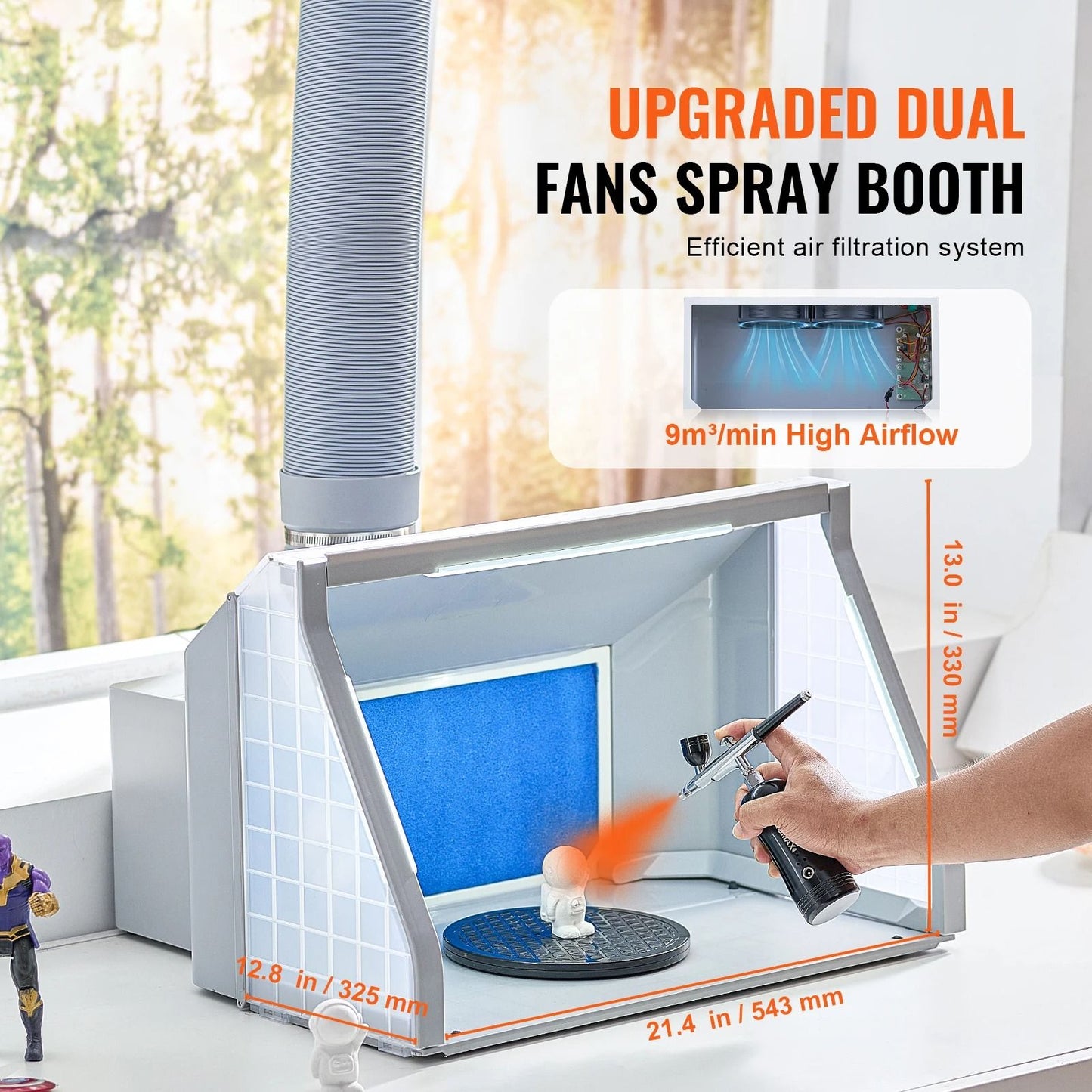 SucceBuy Portable Dual Fan Airbrush Spray Booth Kit 1