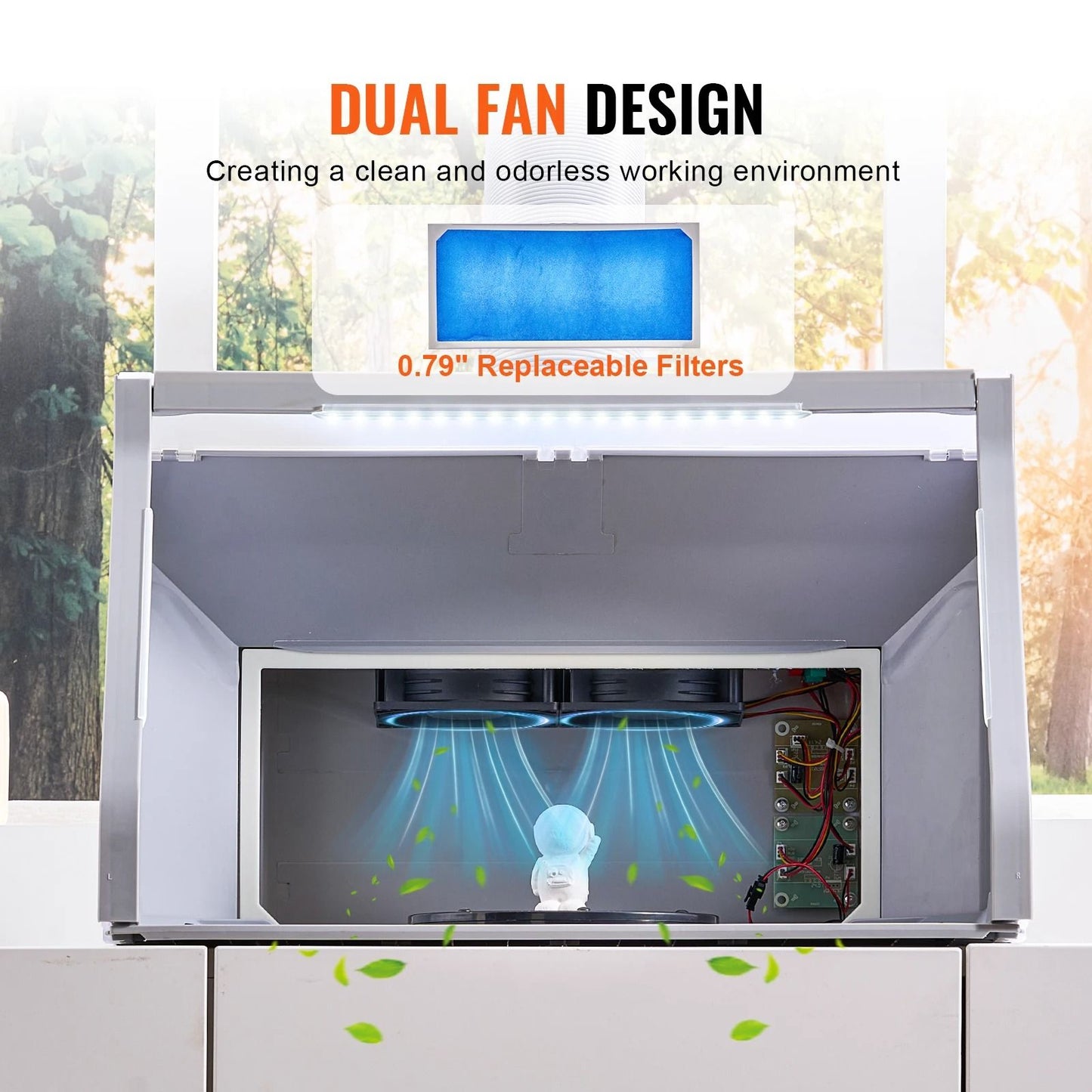 SucceBuy Portable Dual Fan Airbrush Spray Booth Kit 5