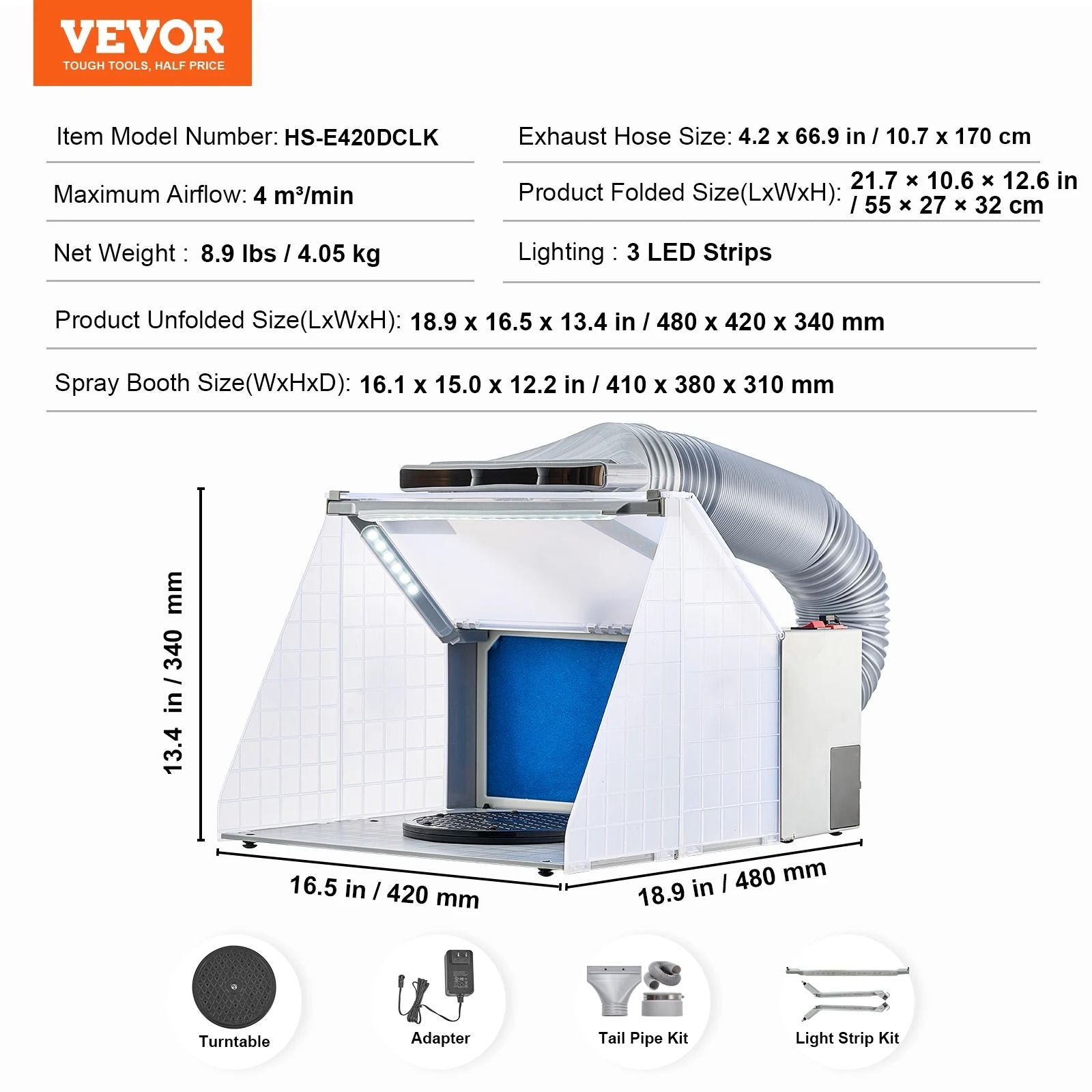 SucceBuy Portable Dual Fan Airbrush Spray Booth Kit 6
