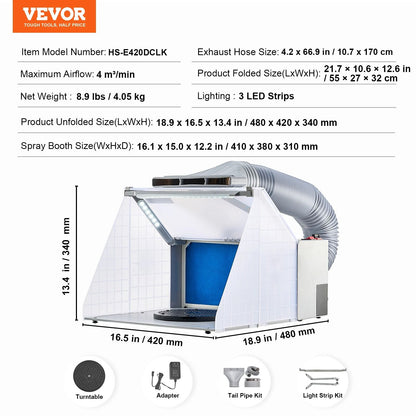 SucceBuy Portable Dual Fan Airbrush Spray Booth Kit 6