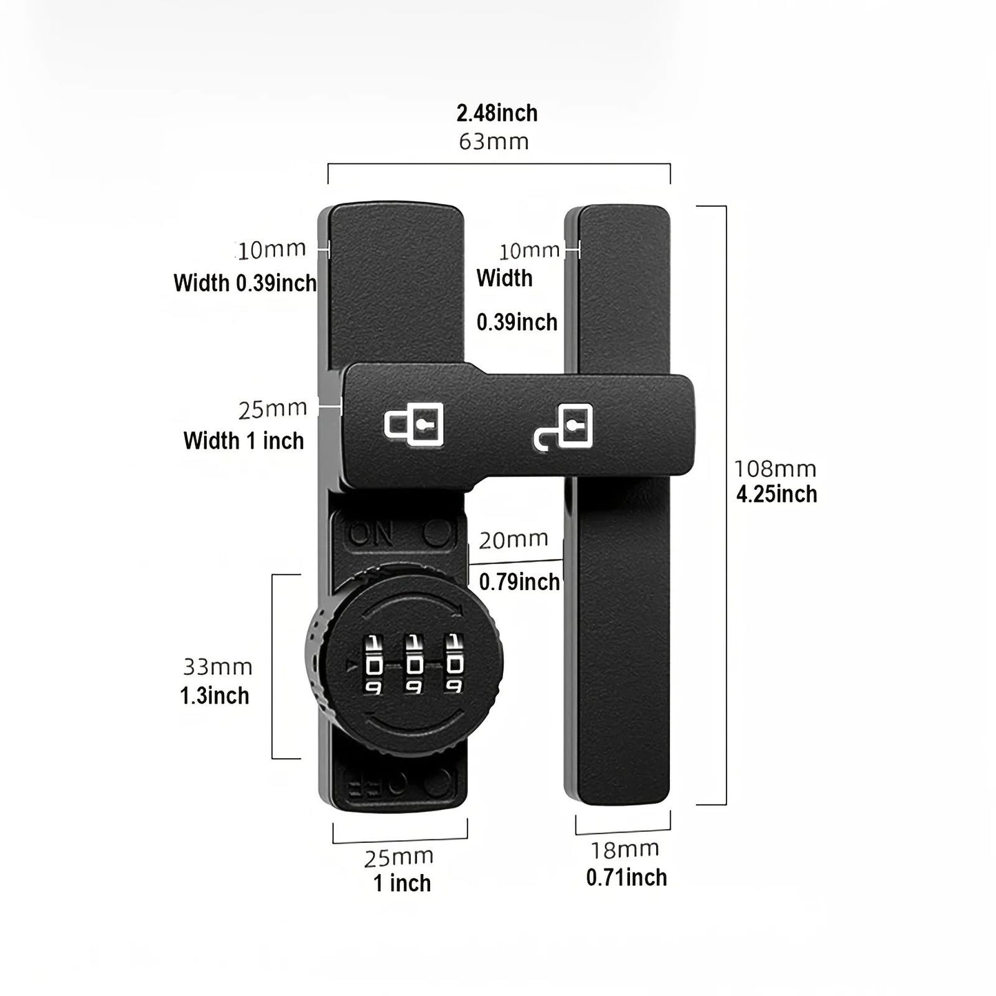 Password Door Lock And Deadbolt With 3 Digit Combination 2