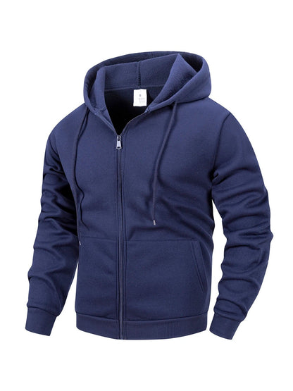 Mens Zip Hoodie Jacket Hooded Sports Outdoor Daily Basic Casual Autumn Winter Sweatshirt 1