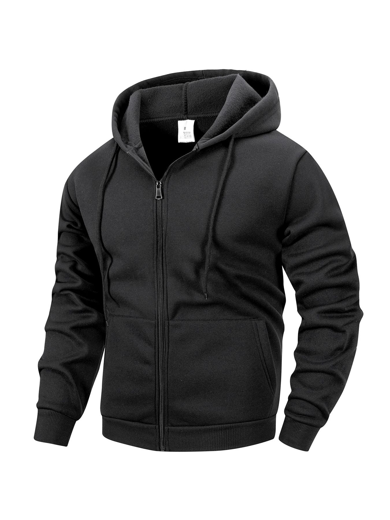 Mens Zip Hoodie Jacket Hooded Sports Outdoor Daily Basic Casual Autumn Winter Sweatshirt 3