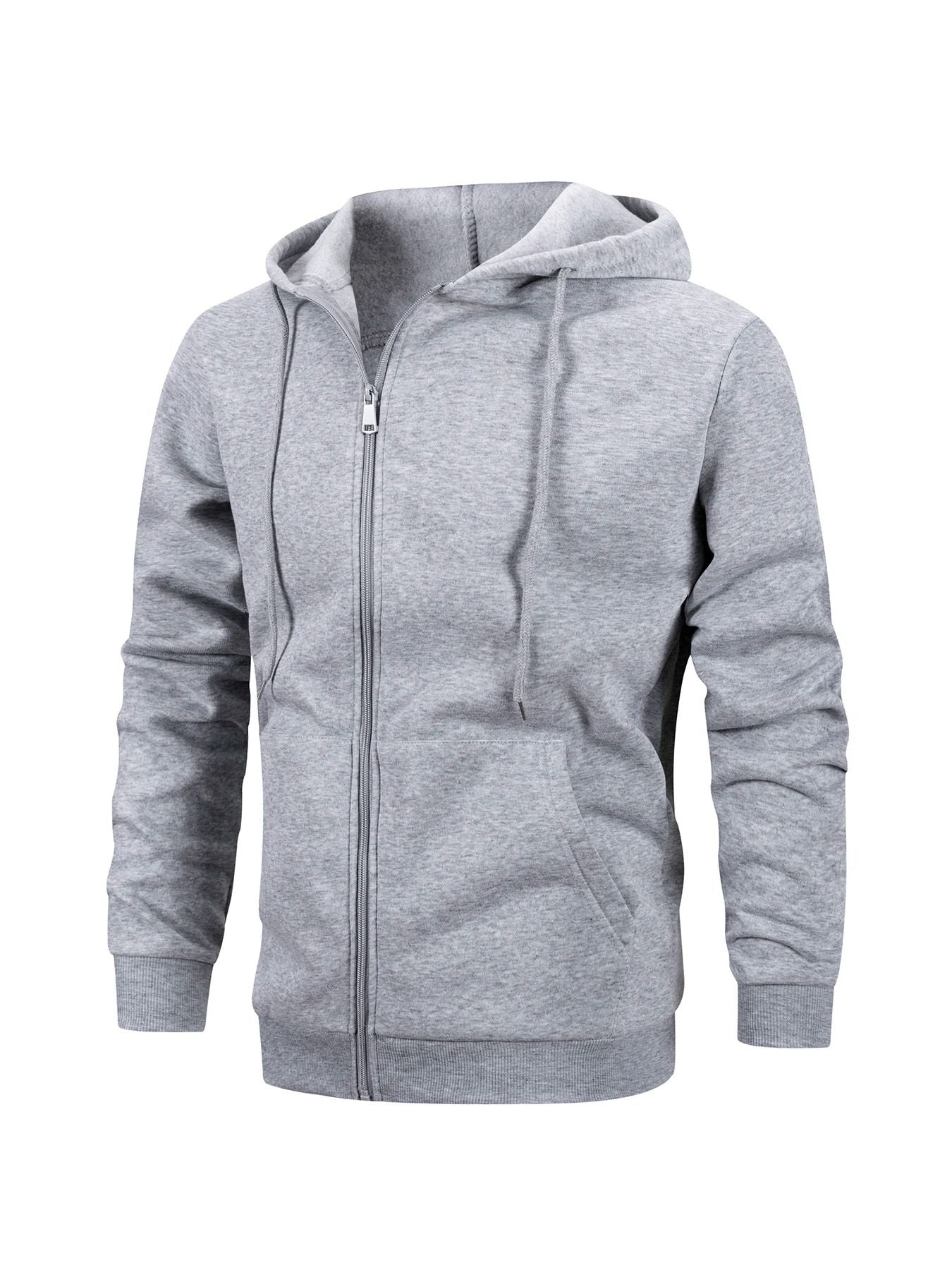 Mens Zip Hoodie Jacket Hooded Sports Outdoor Daily Basic Casual Autumn Winter Sweatshirt 6
