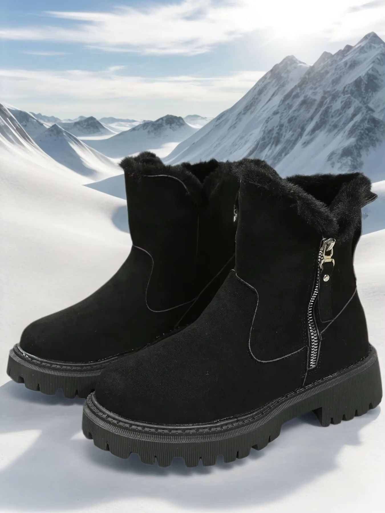 WarmStride Zipper Snow Boots  NonSlip ThickBottom Winter Footwear 4