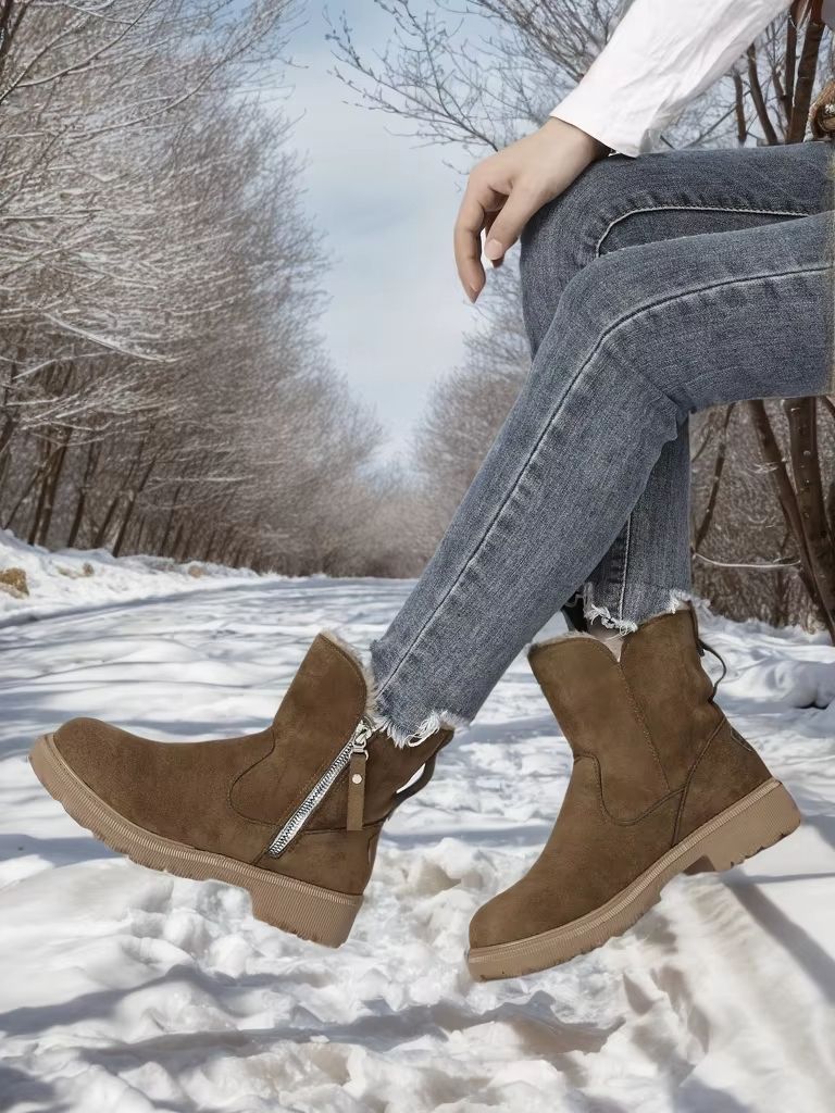 WarmStride Zipper Snow Boots  NonSlip ThickBottom Winter Footwear 12