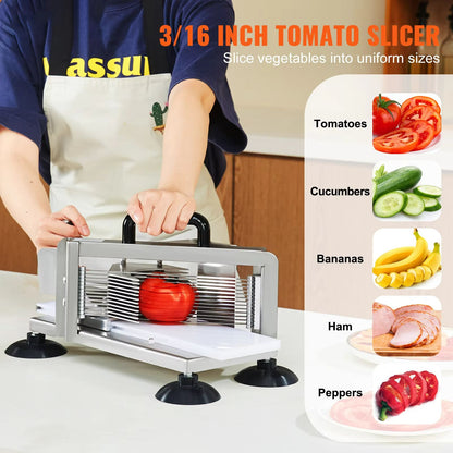 SucceBuy HeavyDuty Stainless Steel Tomato Slicer 316 Inch Manual Cutter 1