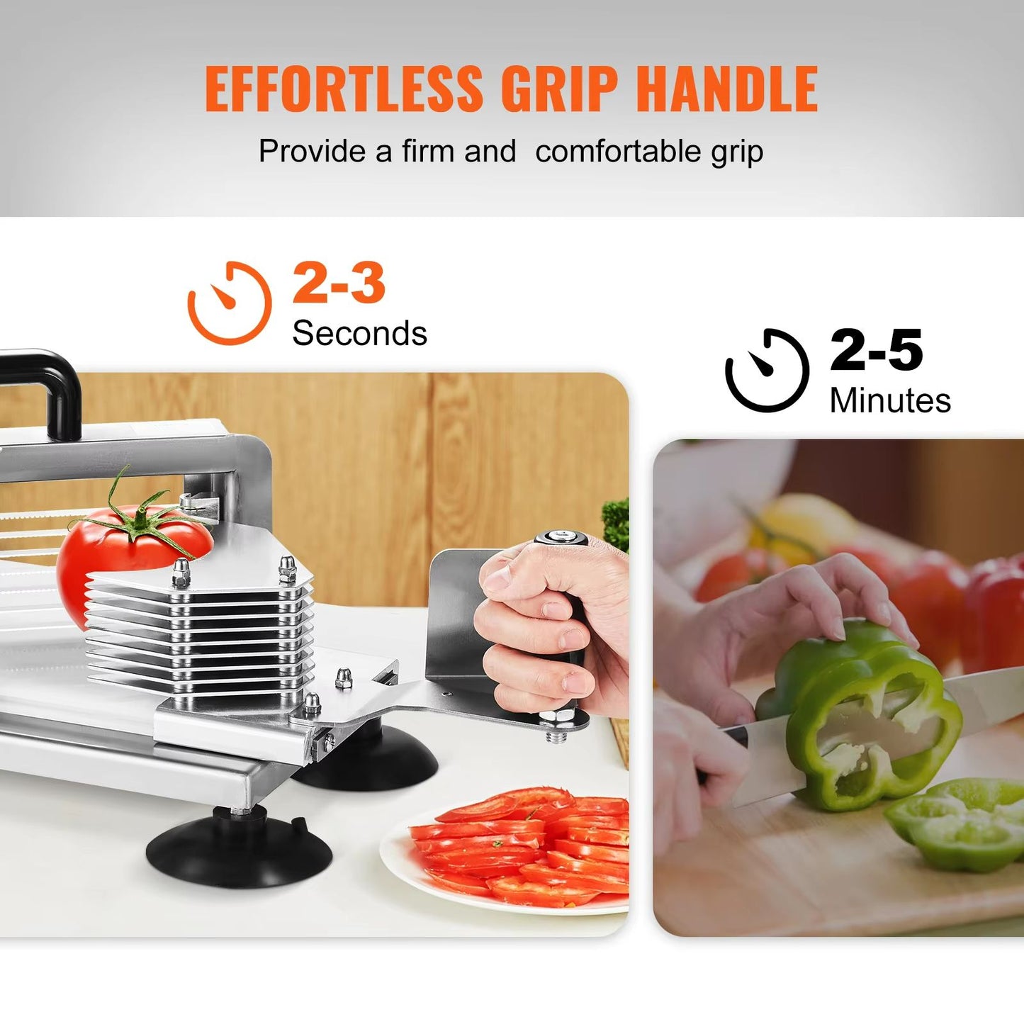 SucceBuy HeavyDuty Stainless Steel Tomato Slicer 316 Inch Manual Cutter 2