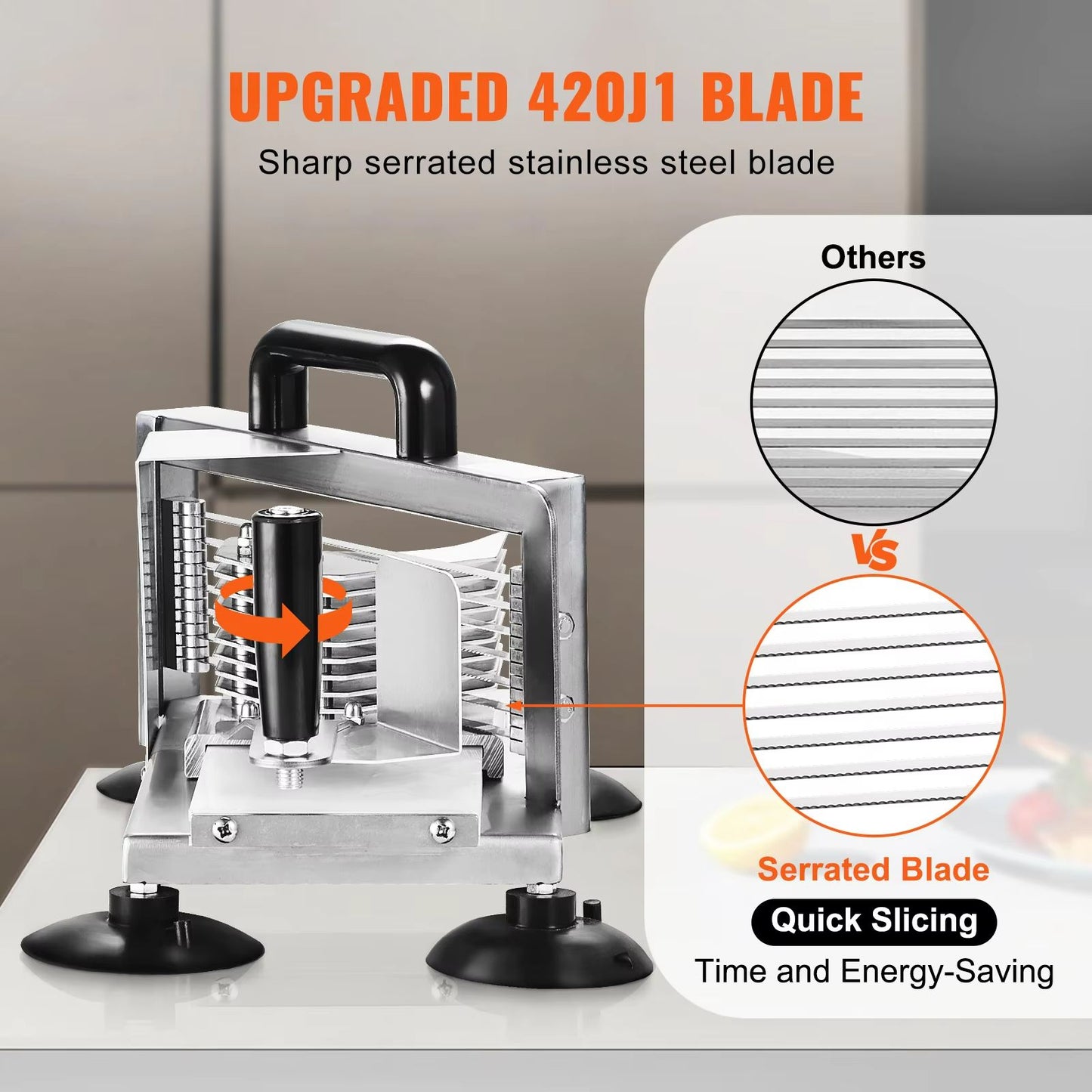 SucceBuy HeavyDuty Stainless Steel Tomato Slicer 316 Inch Manual Cutter 3