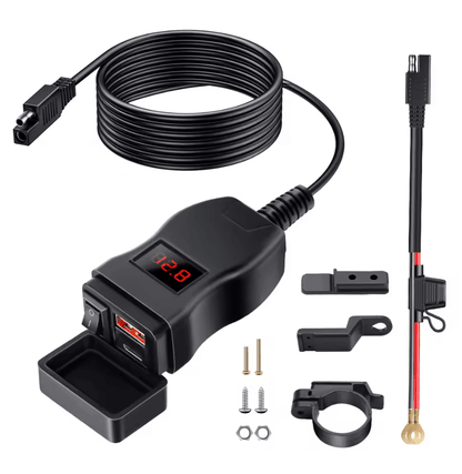 MotoCharge PD QuickCharge Motorcycle USB 12V Adapter With Waterproof Switch 5