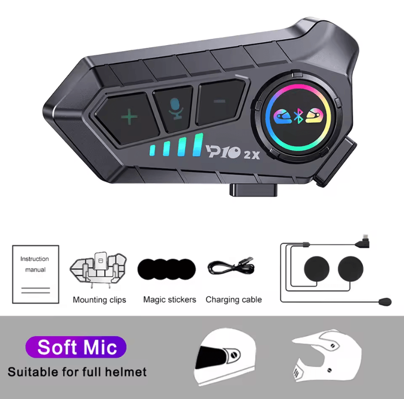 RideTalk BT53 Motorcycle Intercom Headset For 2 Riders With Waterproof Music Sharing 3