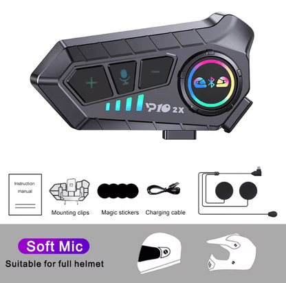 RideTalk BT53 Motorcycle Intercom Headset For 2 Riders With Waterproof Music Sharing 3