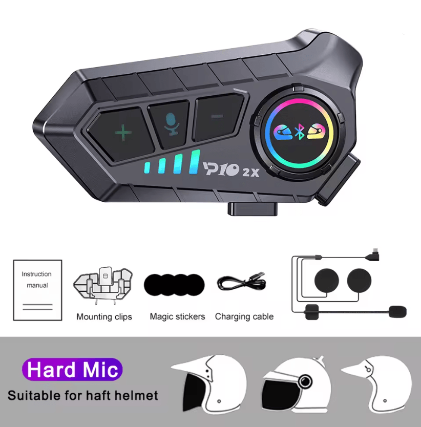 RideTalk BT53 Motorcycle Intercom Headset For 2 Riders With Waterproof Music Sharing 4