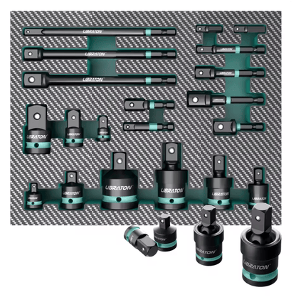 ProFlex 20 Piece Impact Socket Adapter and Reducer Set with Universal Joints